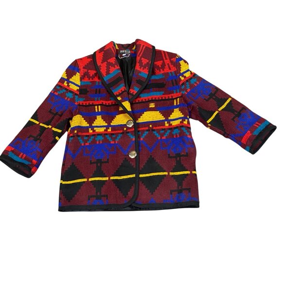 Jofeld VTG Southwest Aztec BOHO Coat Jacket Womens L #80P - Picture 2 of 7